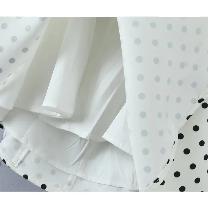 Thumbnail: French Style Retro Polka Dot Halter Dress