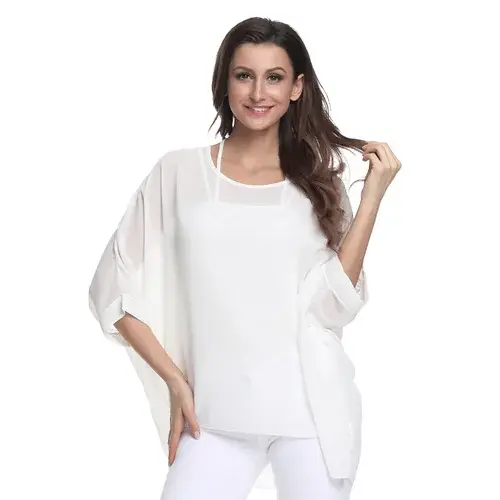 Thumbnail: White Blouse Shirt Fashion Plus Size
