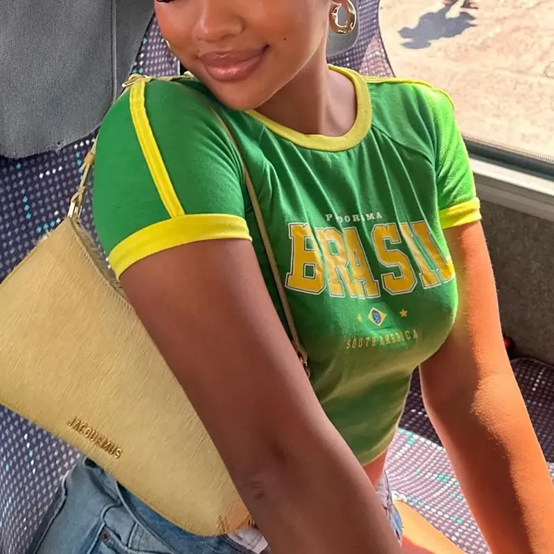 Thumbnail: Women Brazil Crop T-Shirt "Altinha" Style