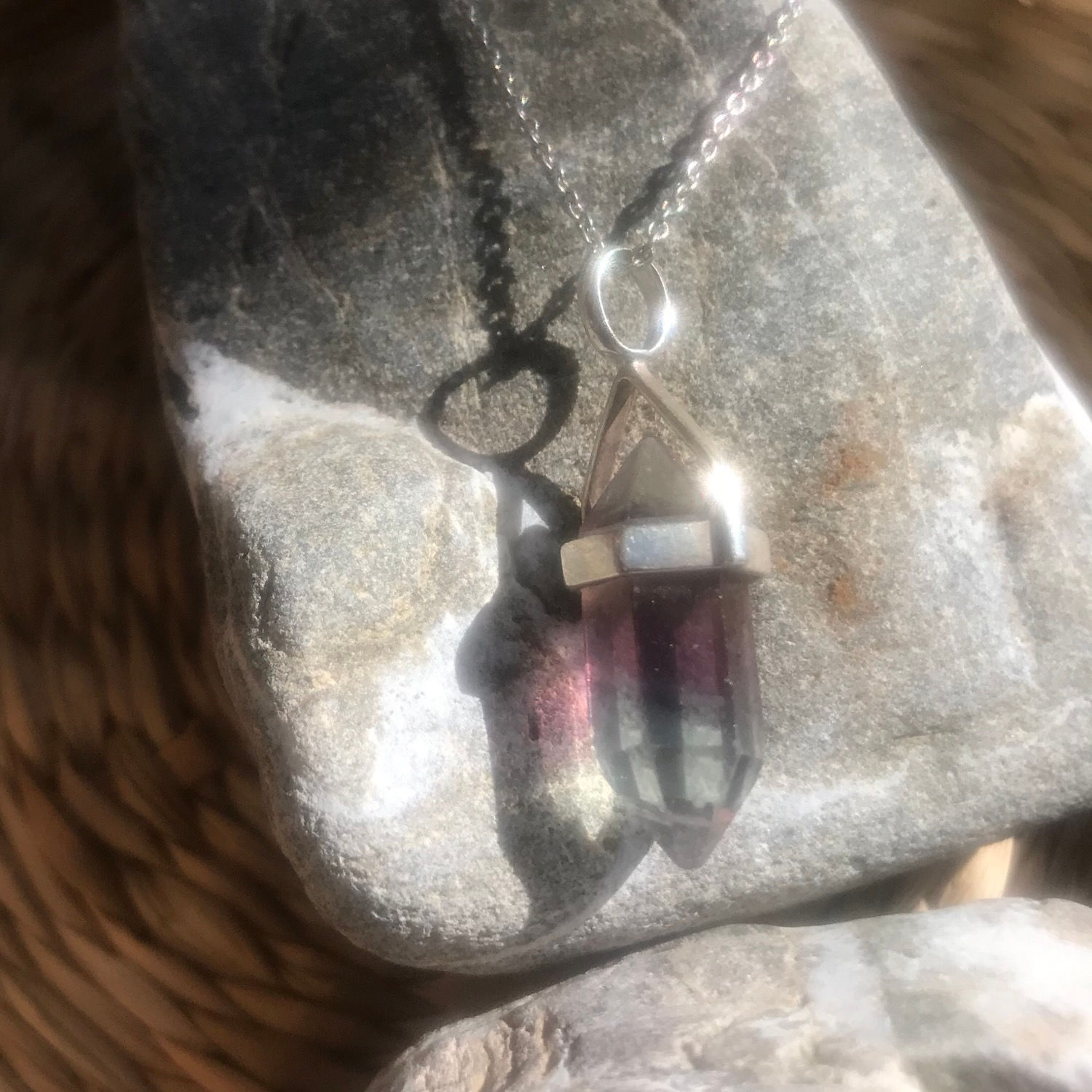 Rainbow Flourite Pendant