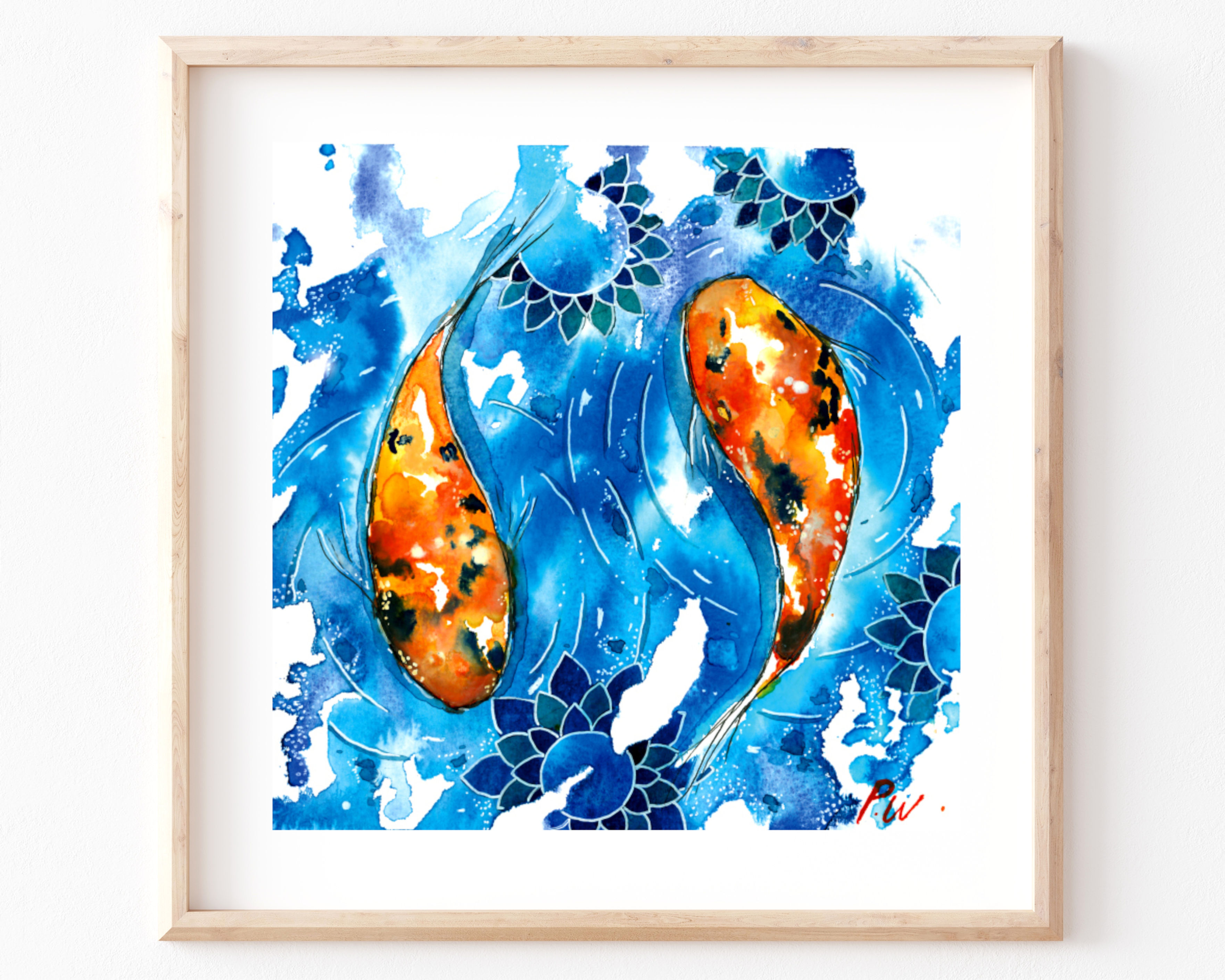 'Koi with Mandalas'
