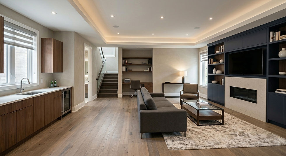 Modern basement renovations Toronto living area