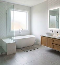 Modern bathroom renovations Toronto with freestanding tub