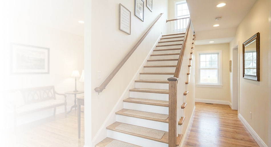 Bright staircase with handrail, senior home renovations Toronto