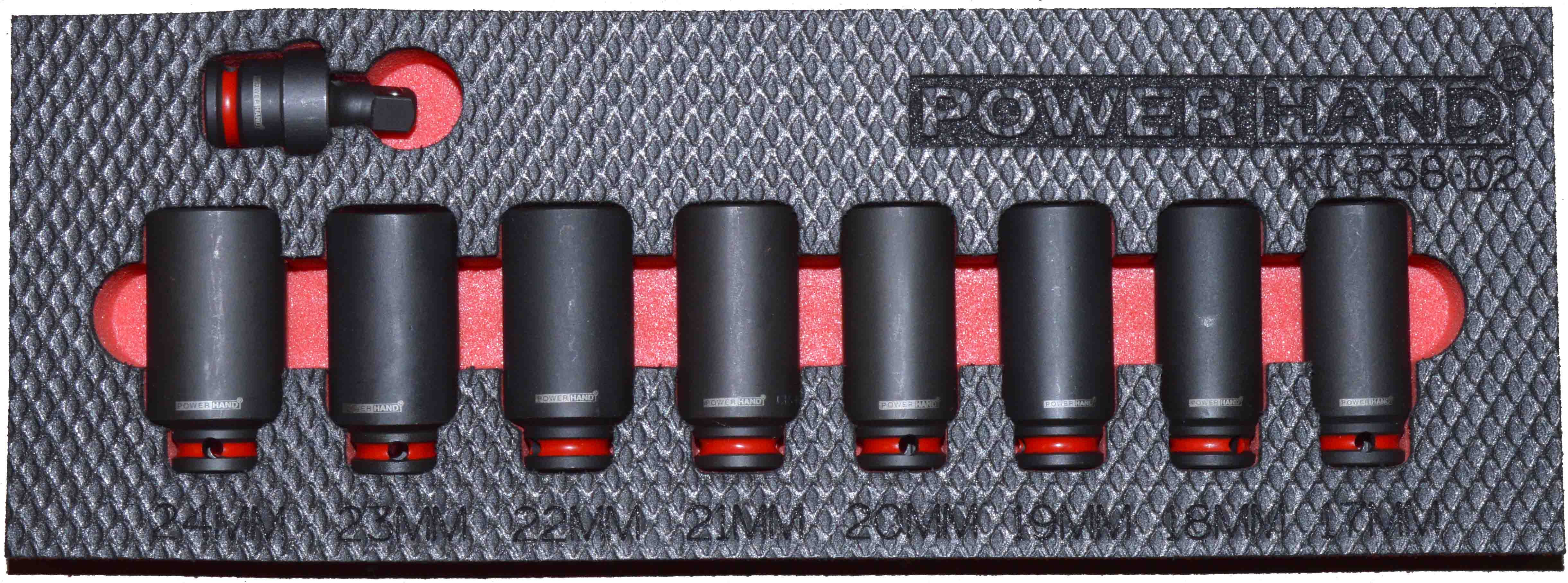 Powerhand  3/8" Deep Impact Socket Set (17-24mm)