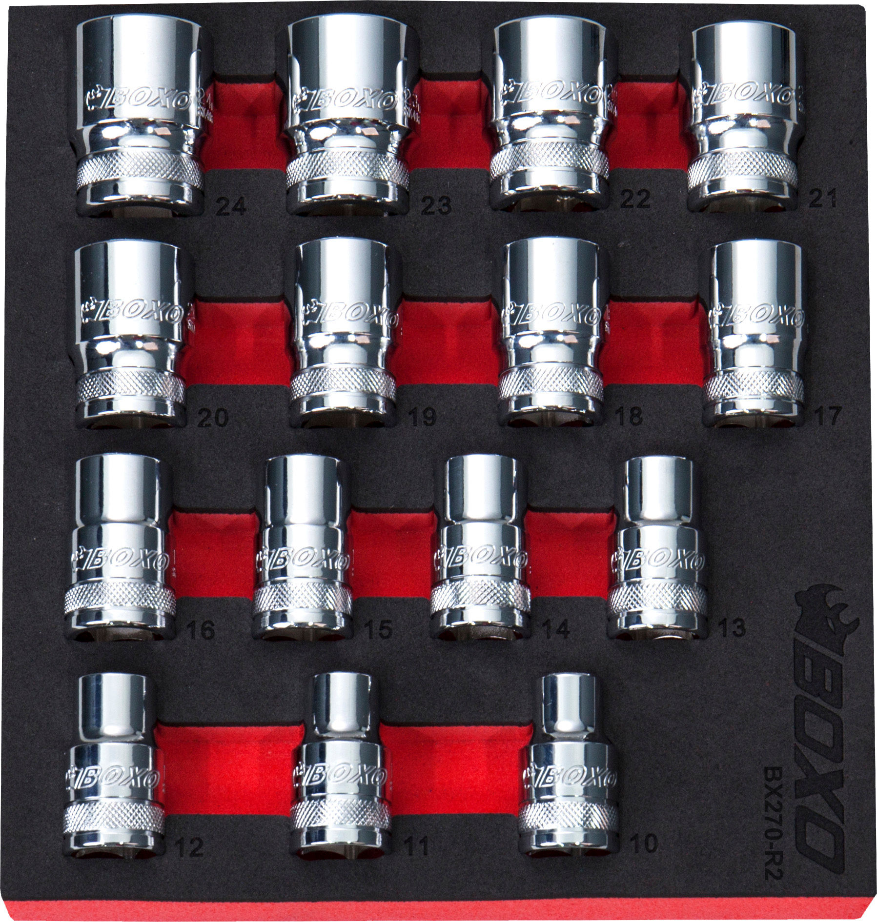 15pc 1/2" 12 Point Shallow Socket Set