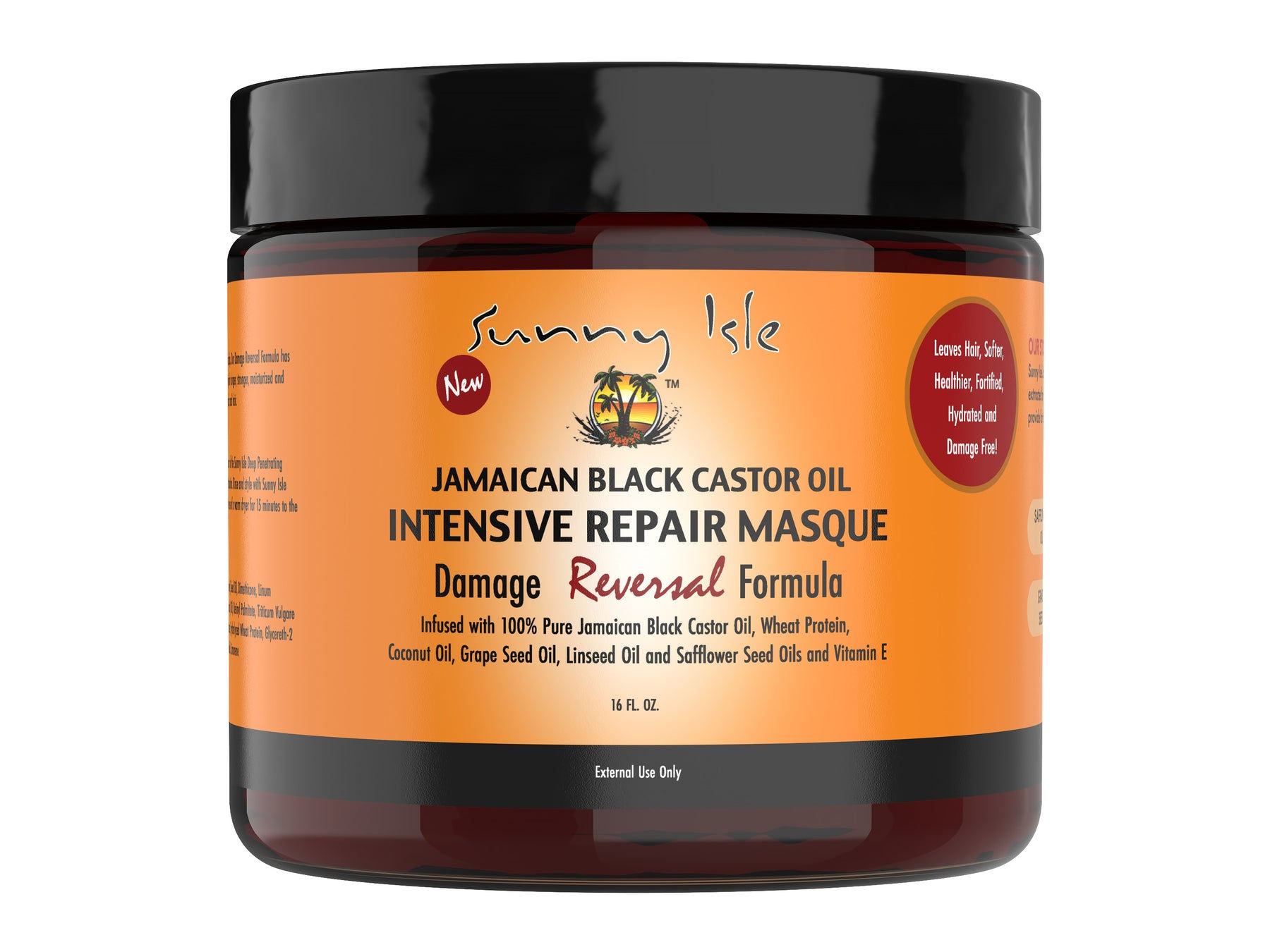 SUNNY ISLE BLACK CASTOR OIL INTENSIVE HAIR REPAIR MASK 16 oz