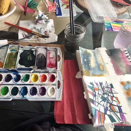 Practicing watercolors