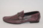 Burgundy Lizard embossed Leather Loafer with front metallic buckle design