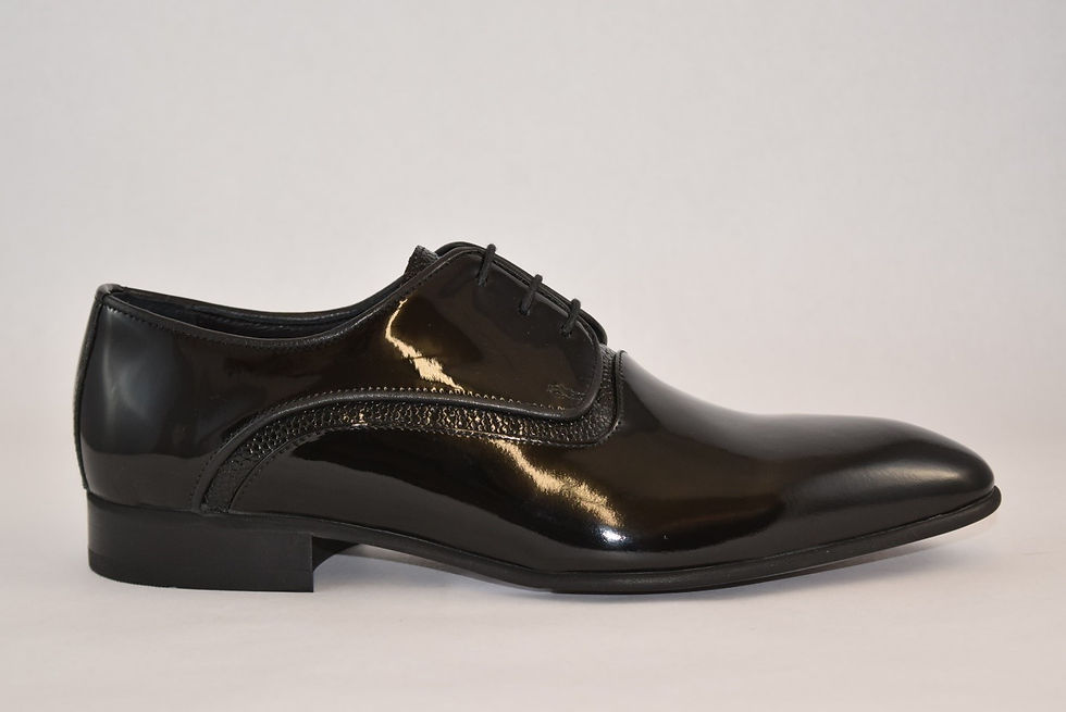 Black Patent Leather lace up Dress Shoes