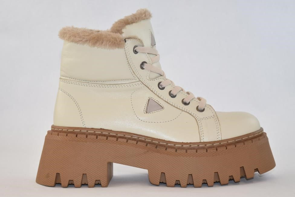 Thumbnail: beige lace up sneaker boot with platform sole