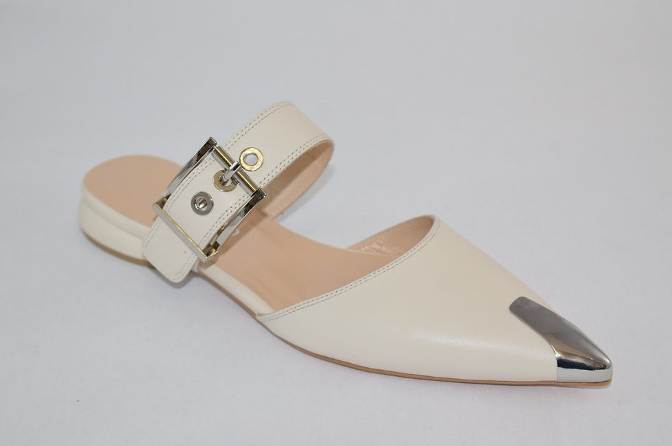Off-White Leather Mule with adjustable instep strap