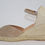 Thumbnail: Beige suede peep toe Wedge with adjustable ankle strap