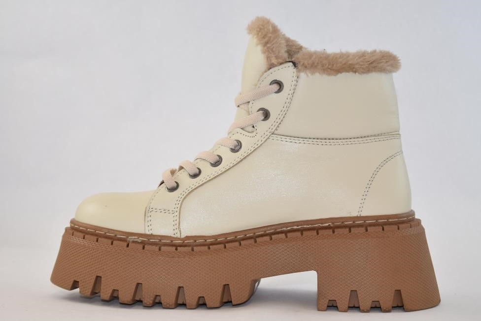 Thumbnail: beige lace up sneaker boot with platform sole