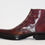 Thumbnail: Burgundy Floral etched Leather Boot With Button Design 