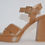 Thumbnail: Brown Leather Block Heel Sandal with ankle strap