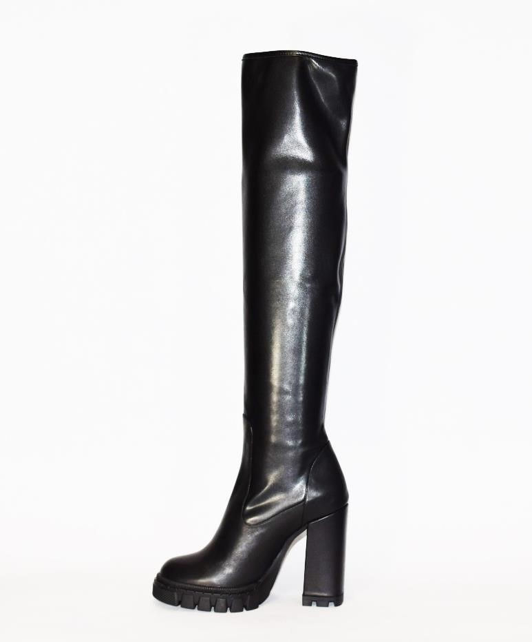 Thumbnail: Divino 813B05 Stretchable Leather Thigh High Stiletto Boot