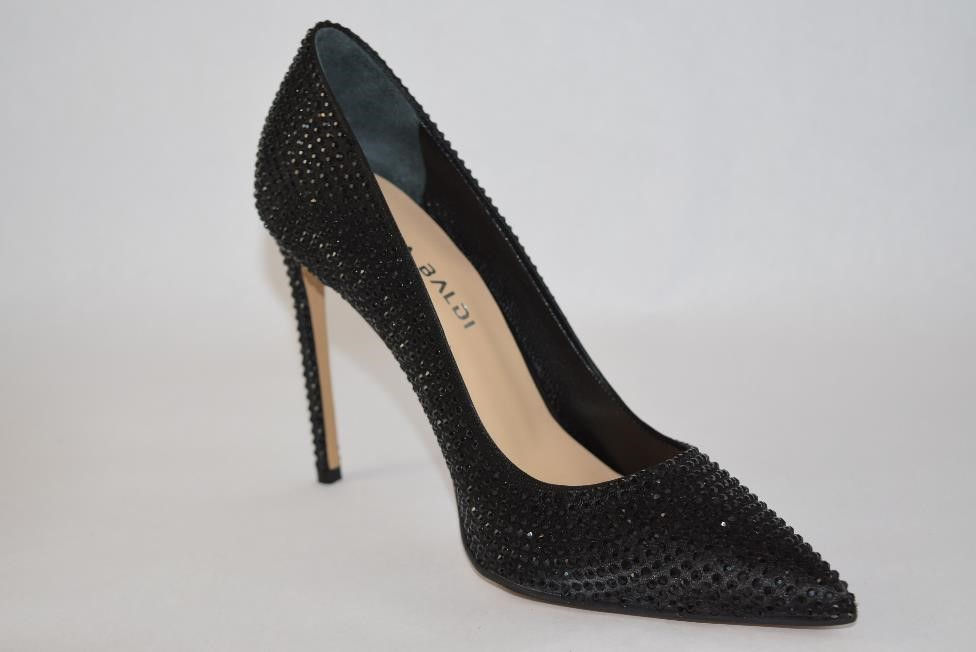 Thumbnail: Black Rhinestone covered Stiletto pump 