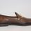 Thumbnail: Brown Leather Loafer with gold Metallic buckle 