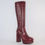 Thumbnail: Burgundy leather Block Heel Boot with front platform