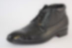 Black  Leather Ankle dress boot with adjustable laces and Croc embossed front toe design 