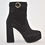 Thumbnail: Black Suede Ankle Bootie with Block Heel