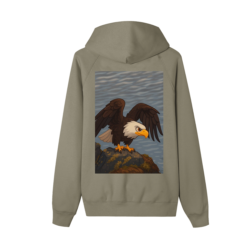 Thumbnail: Cartoonized Eagle Bow Essential Zip-up Fleece Hoodie