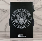 Army logo metal wallet