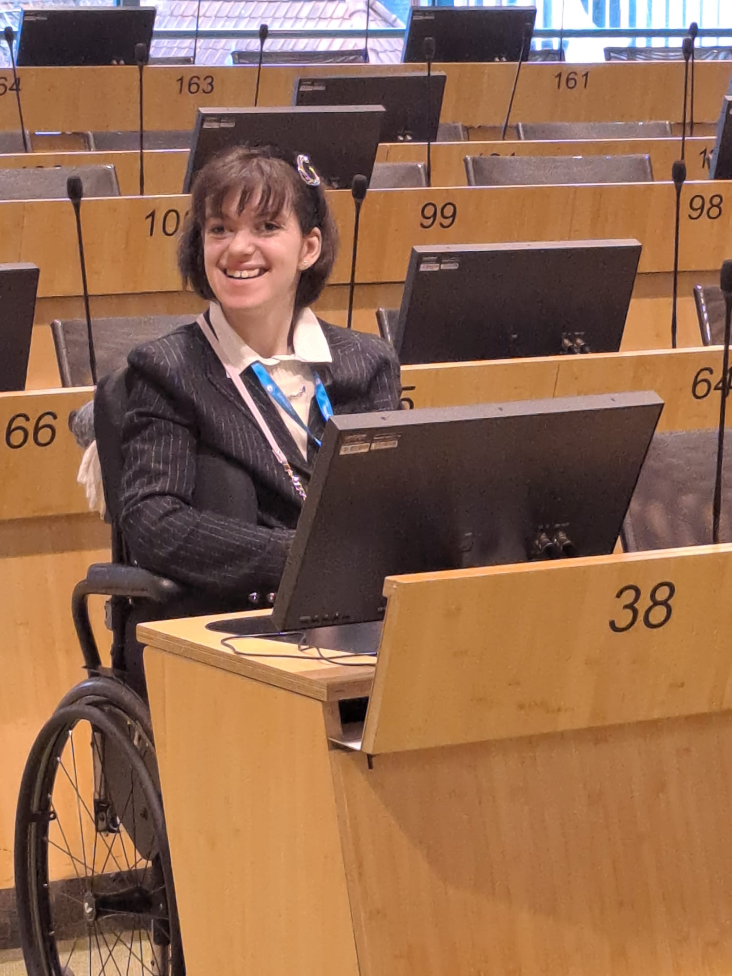 Chiara Caldirola si prepara alla simulazione dell'attività europarlamentare