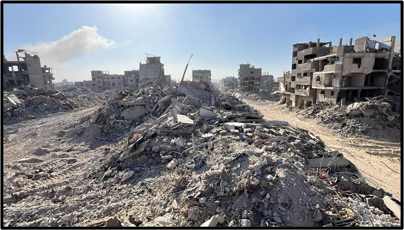 Rovine della città di Gaza, novembre 2025.