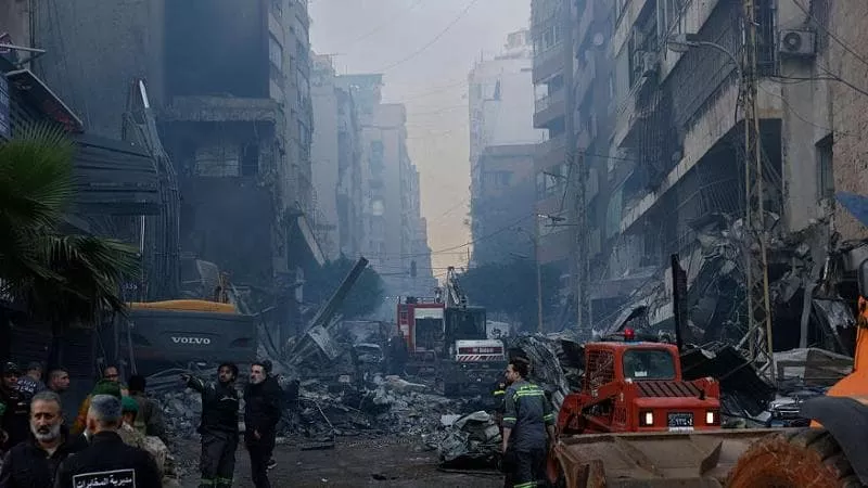 Immagine di palazzi distrutti nel conflitto attualmente in corso in Iran