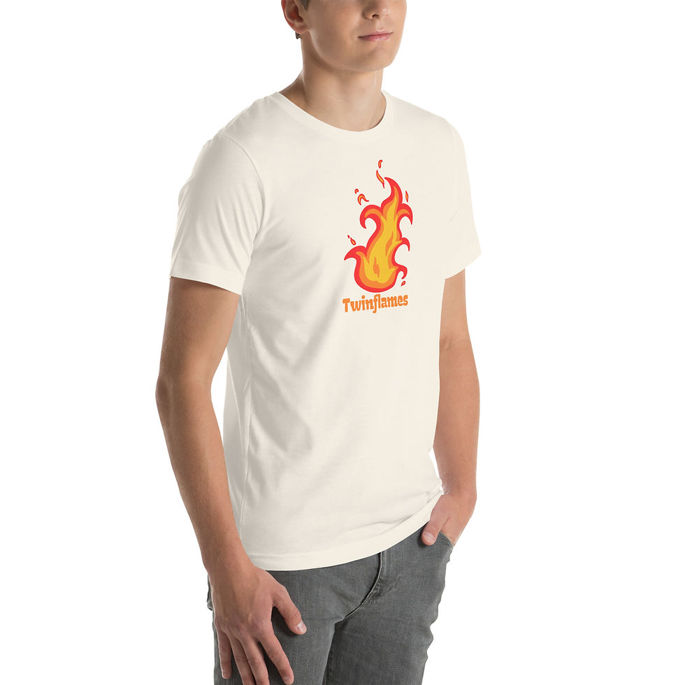 Thumbnail: TWINFLAME 1 (Left Puzzle Piece) Unisex Cotton t-shirt
