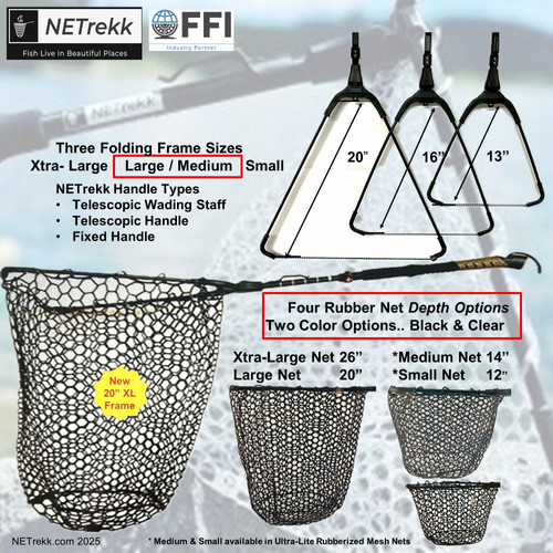 Back Country | Ultra-Lite Rubberized Mesh Folding Fish NetBig Kahuna | NETrekknetrekk.com Back Country | Ultra-Lite Rubberized Mesh Folding Fish NetBig Kahuna | NETrekknetrekk.com