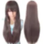 Thumbnail: 80cm Straight Synthetic Cosplay Wig White Purple Green Silver Pink Lolita