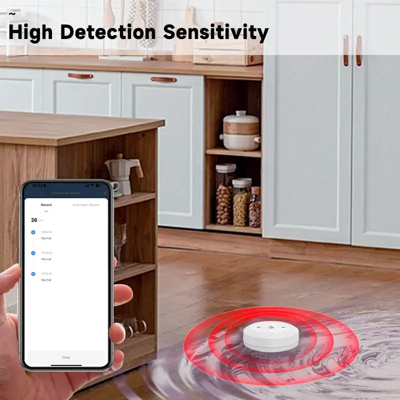 Thumbnail: Tuya ZigBee Smart Water Leak Sensor Flood Leakage Sensor Alarm APP Remote