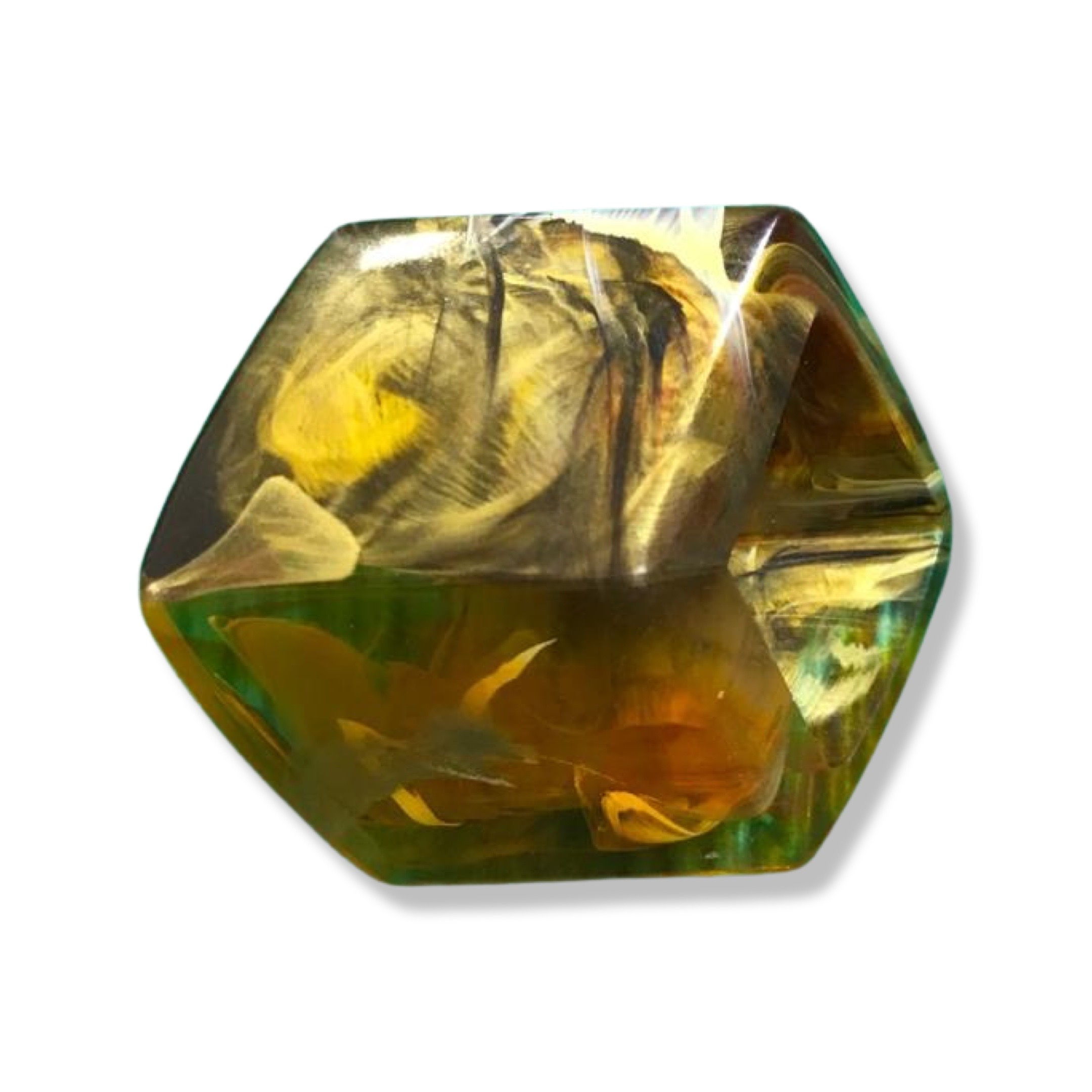 Dark Gold Orange Marble  Cube
