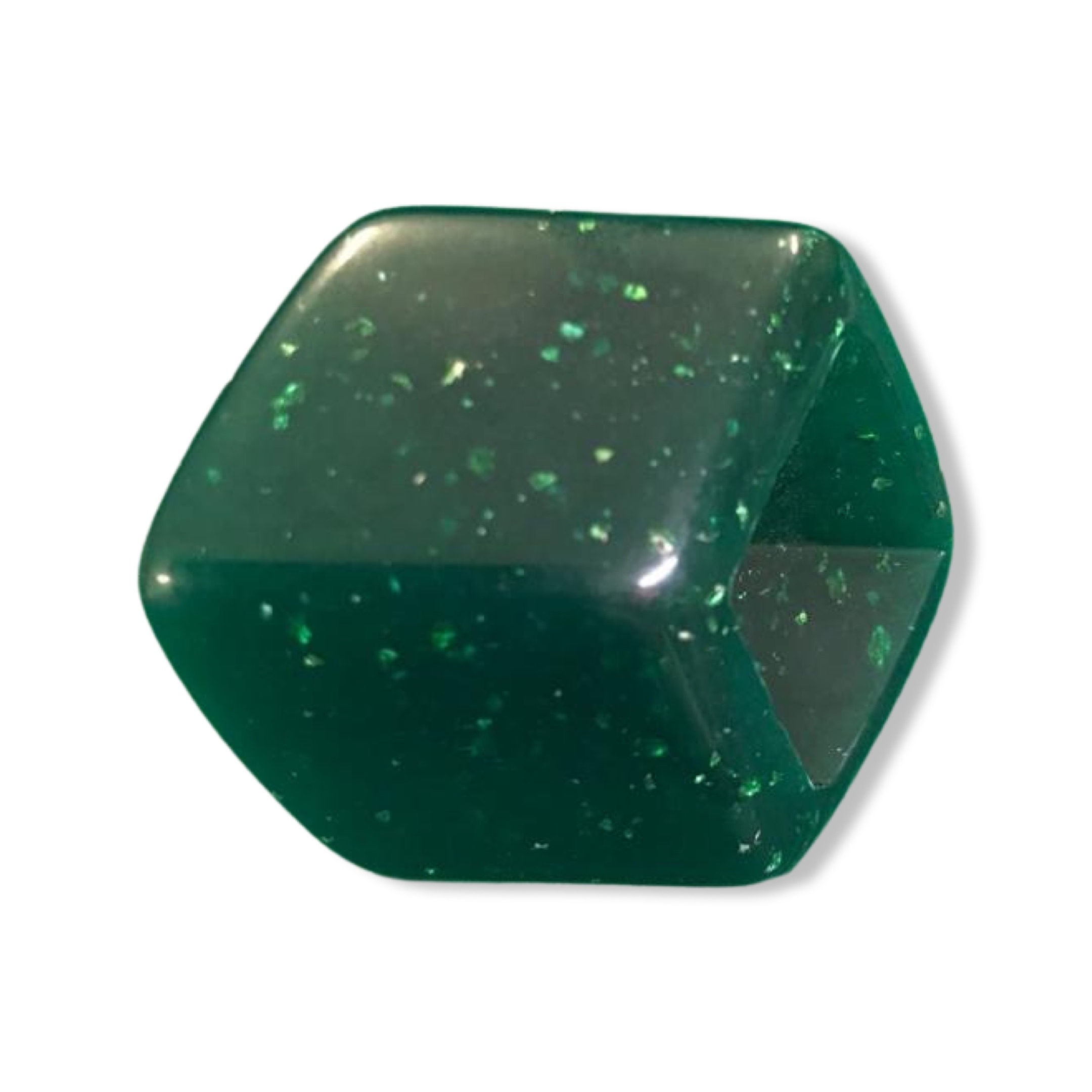 Dark Green Glitter Cube