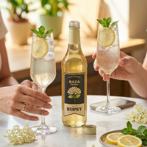 RECEPT NA HUGO SPRITZ z bazového sirupu RUPSY