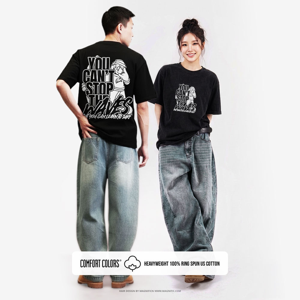 'You Can't Stop The Waves, But You Can Learn To Surf' tee
