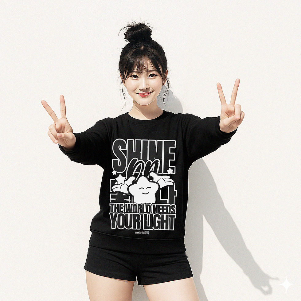 'Shine On, The world needs your light' Positive Vibes Crewneck Sweatshirt