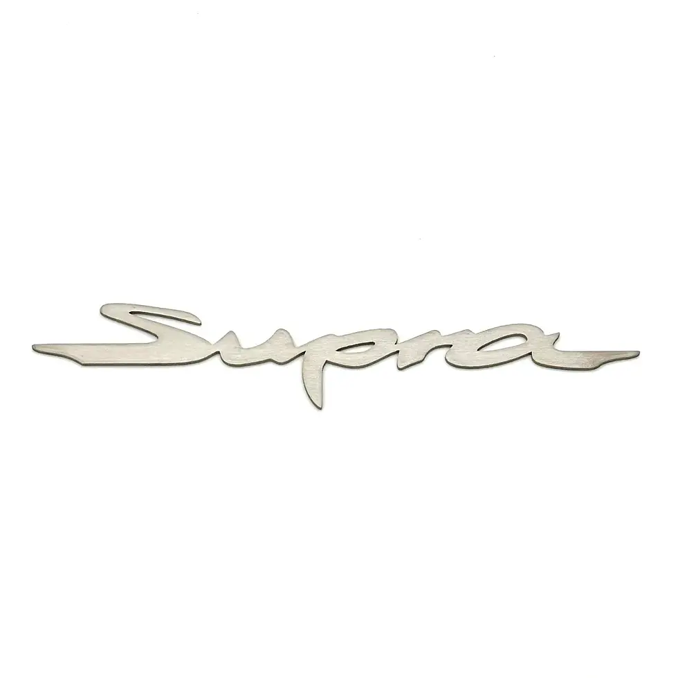 Thumbnail: The JDC Titanium "Supra" Badge is made to be a direct replacement for the factory plastic Supra badge and will add an additio