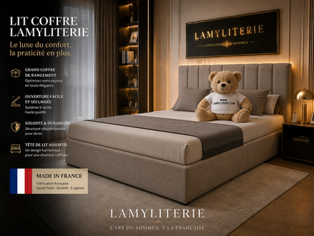 Découvrez les lits coffres et têtes de lit assorties LamyLiterie. Fabrication française, grand espace de rangement, design élégant et confort durable. Ensembles à partir de 800 €.