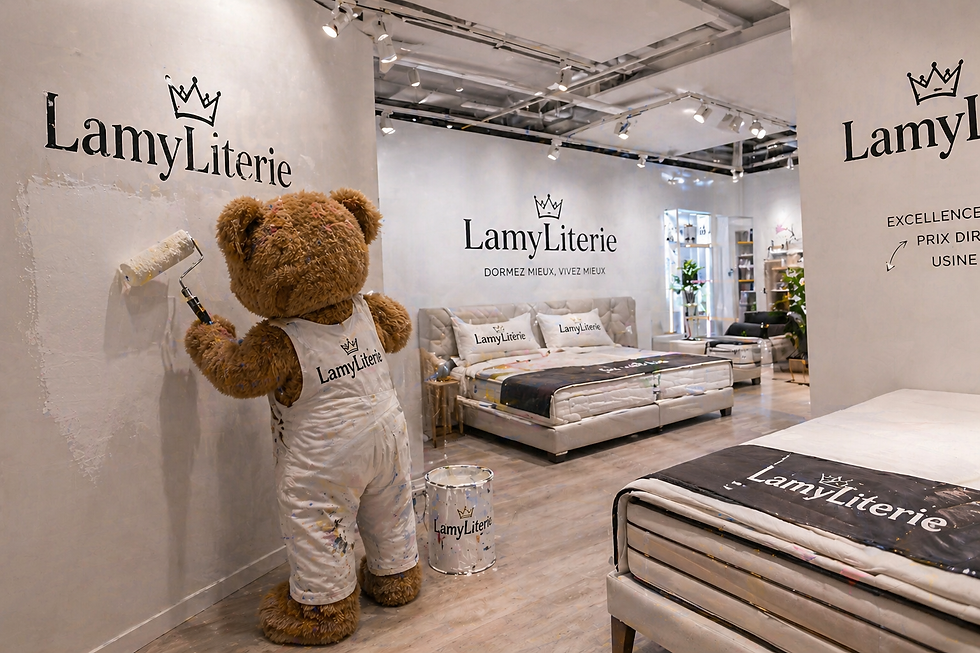 Ouverture prochaine du showroom LamyLiterie avec literie haut de gamme à prix direct usine. Profitez d’offres exclusives sur matelas, sommiers et têtes de lit sur mesure avec rendez-vous personnalisé.