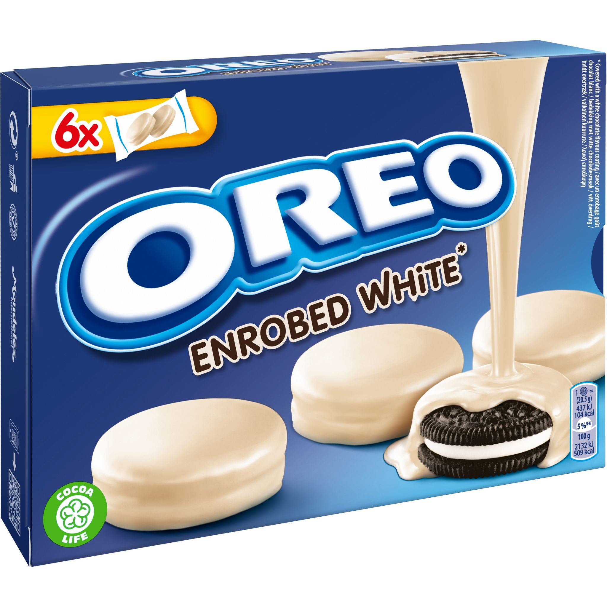 OREO - BISCUITS CACAO FOURRES VANILLE ENROBES CHOCOLAT BLANC 246g