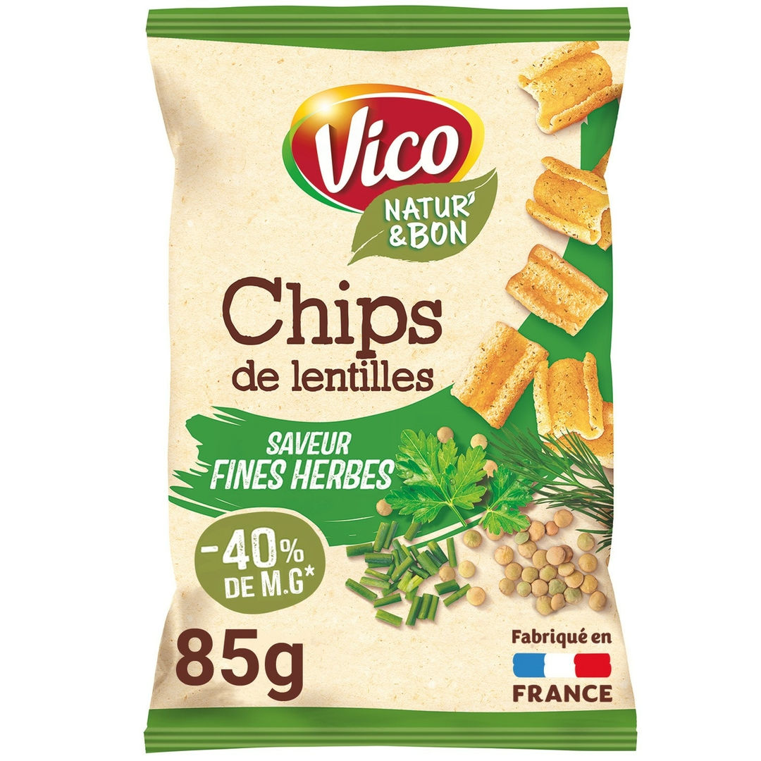 VICO - CHIPS DE LENTILLES FINES HERBES Paquet de 85g