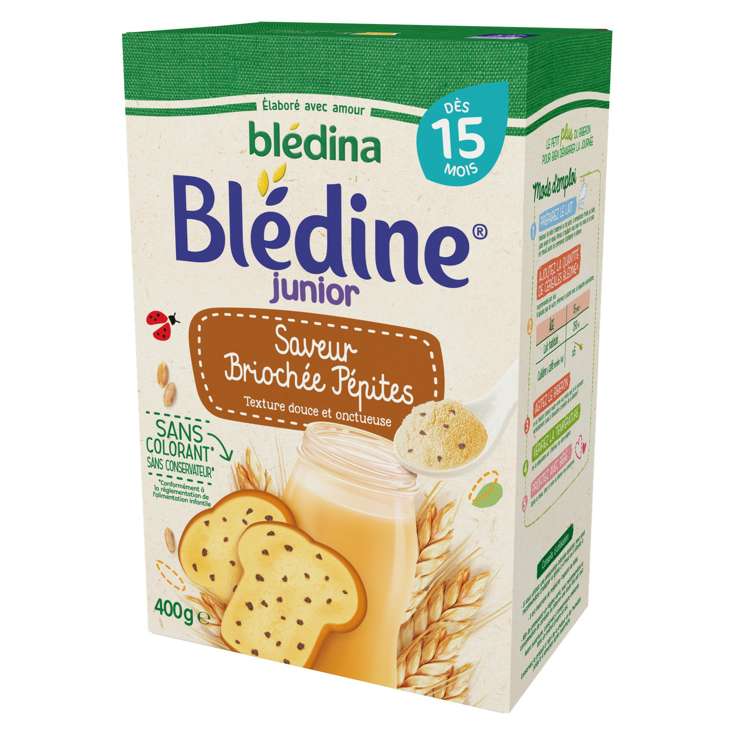 BLEDINA - BLEDINE SAVEUR BRIOCHÉE PÉPITES DES 15 MOIS Boite de 400g