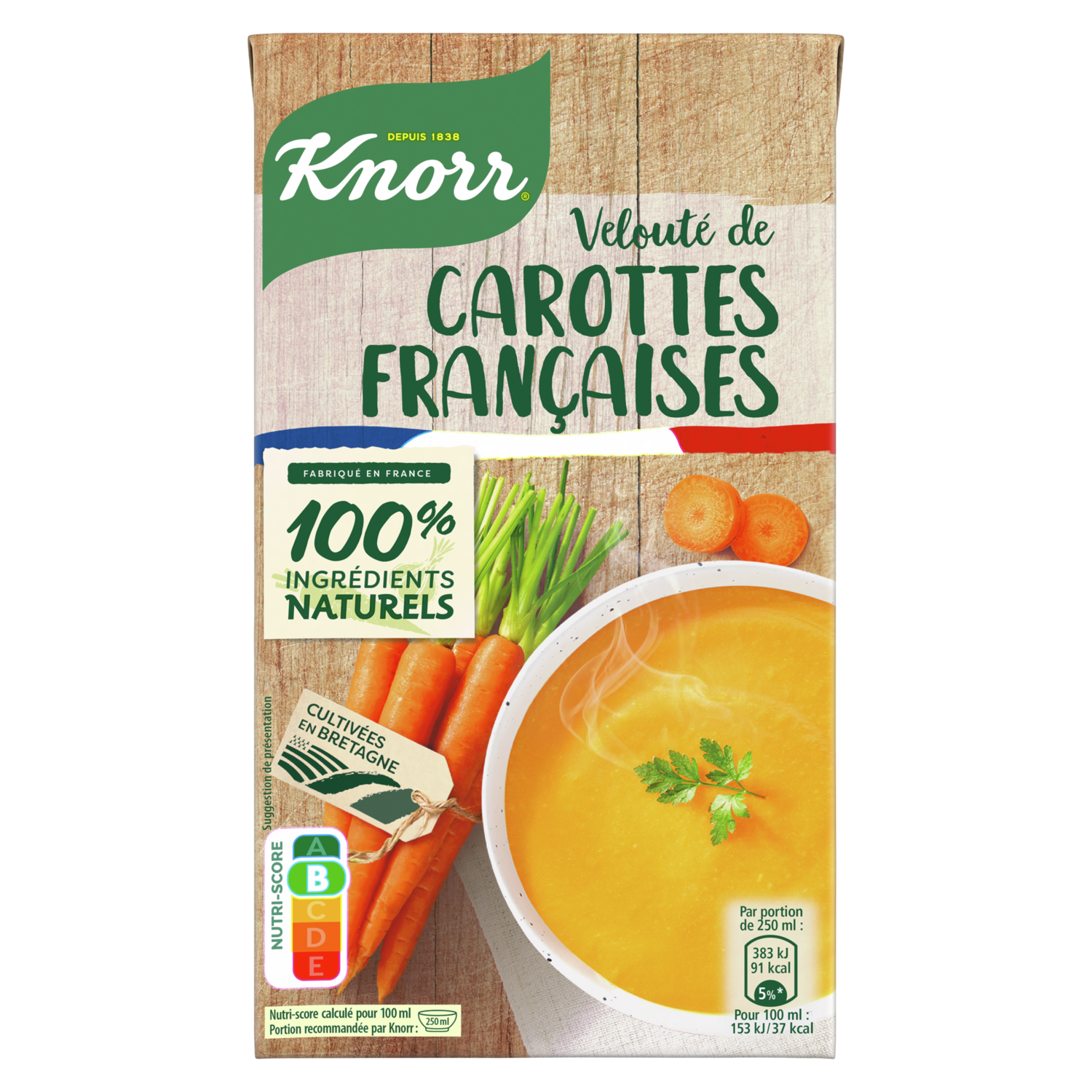 KNORR - VELOUTE DE CAROTTES FRANCAISE Brique de 1L