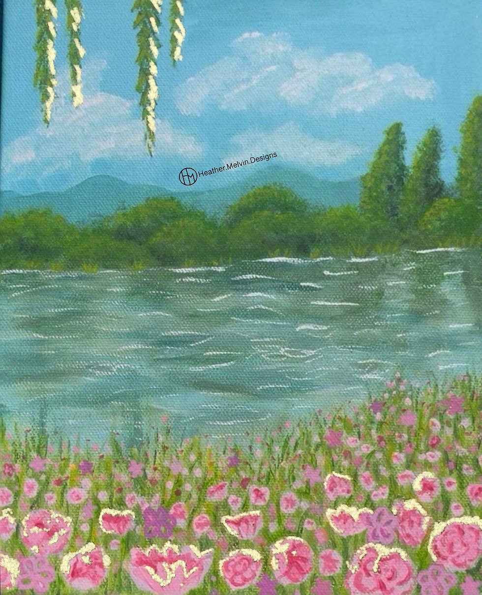 Thumbnail: Lakeside Blossoms - Original