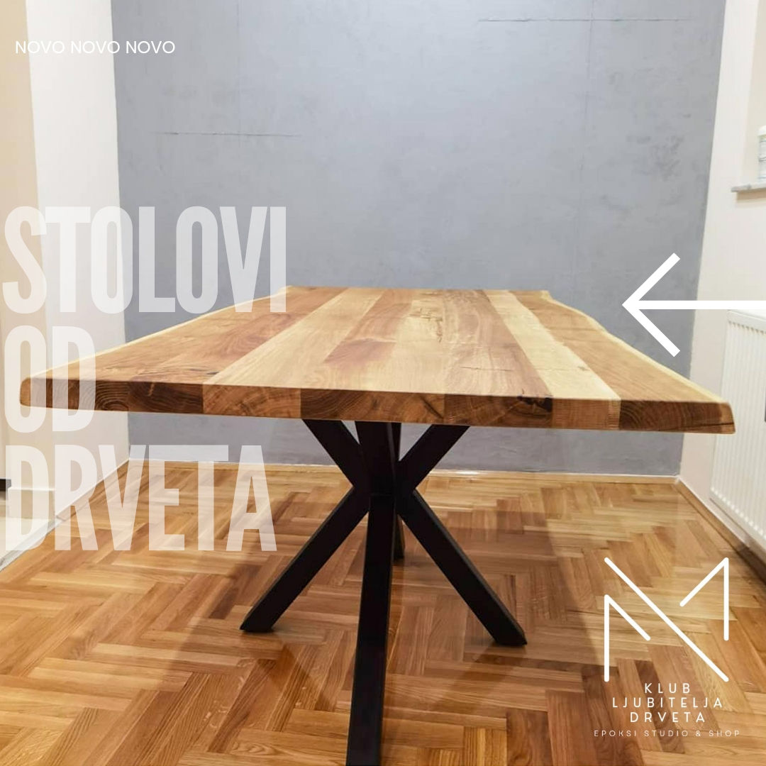 Trpezarijski sto sa prirodnom ivicom 
