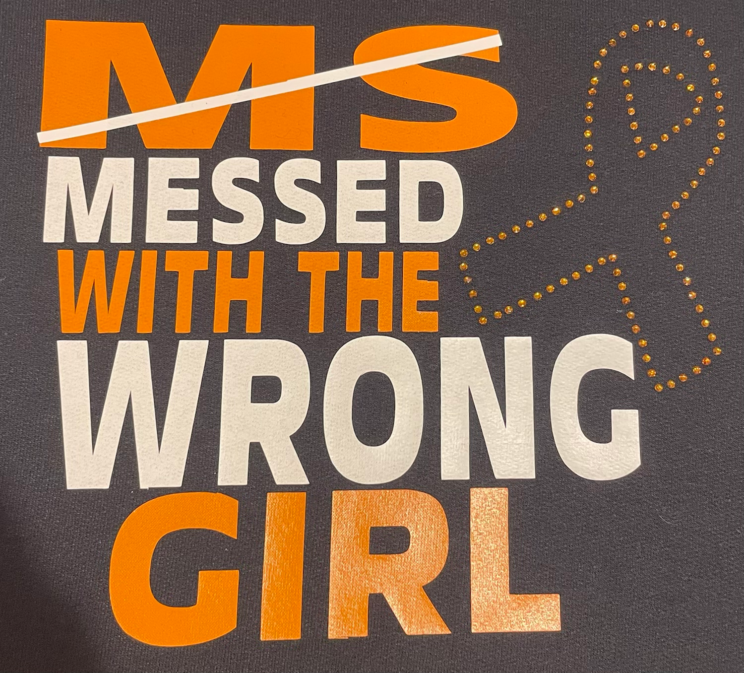 MS Survivor Rhinestone Vinyl Sweatshirt 